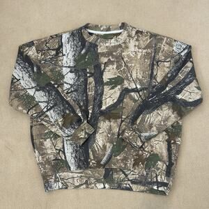 Real Tree Camo Fleece Hunting Pullover Sweatshirt XL